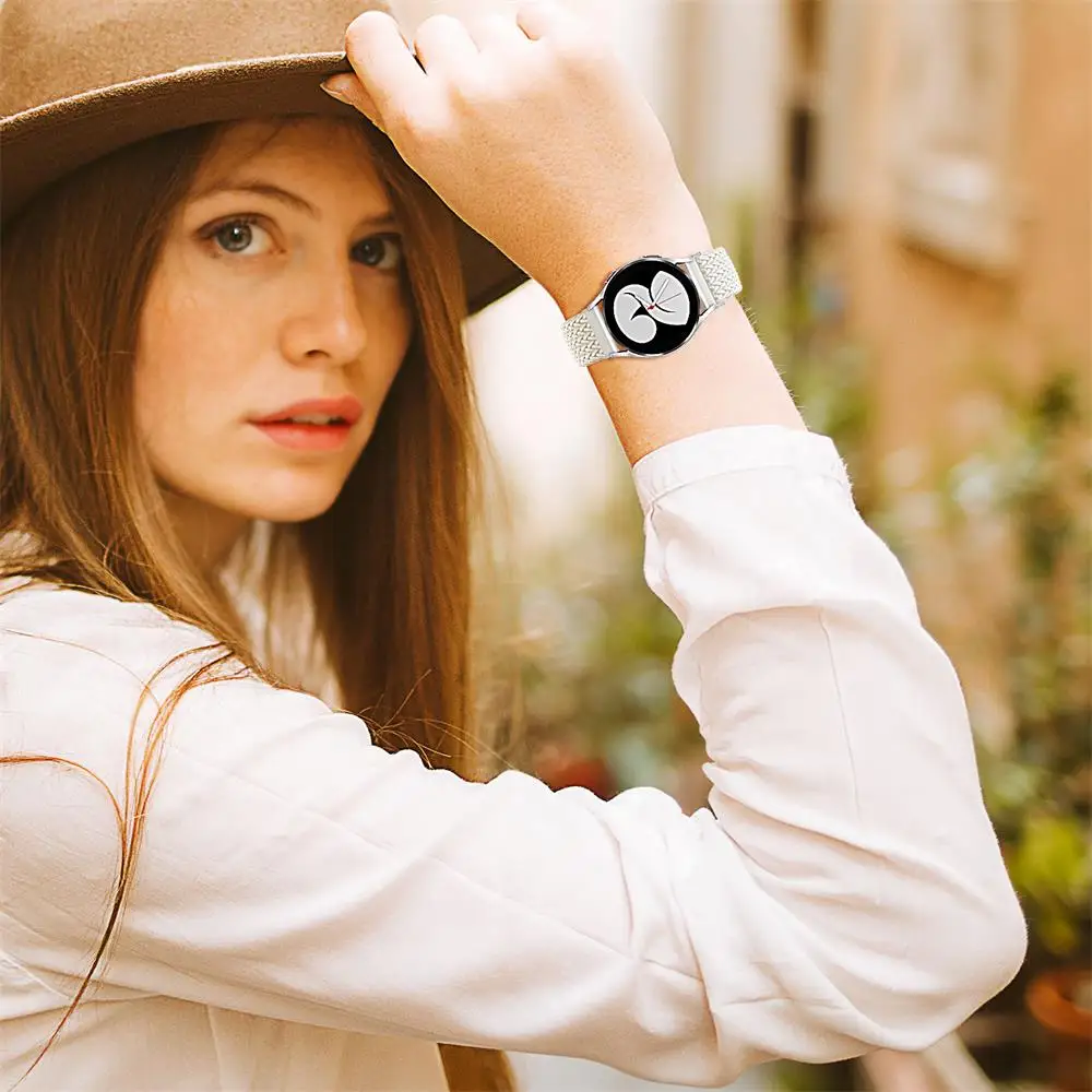 Ремешок Плетеный для Samsung Galaxy Watch 5 pro/4 6 Classic/46 мм/3/active 2/s3, эластичный соло-браслет для Huawei watch GT/2/2e/pro
