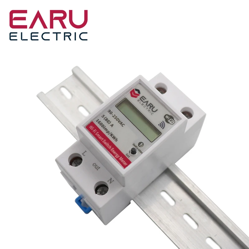 Imagem -03 - Medidor de Energia Inteligente Wifi Voltímetro Interruptor de Controle Remoto Consumo de Energia Kwh Trilho Din 90250v Smart Life Tuya Alexa Google Home