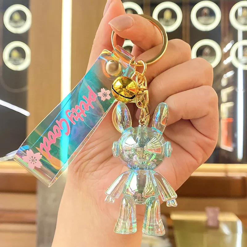 المعلقات سلسلة المفاتيح الرائعة الراقية من Miniso، تماثيل صغيرة كرتونية ثلاثية الأبعاد، هدايا صغيرة للأزواج، سلسلة مفاتيح هدايا صغيرة