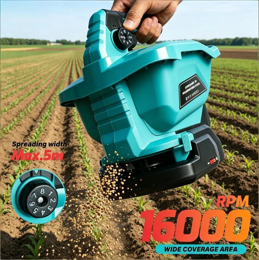 

3.3L Cordless Electric Seed Spreader 18V Lithium Battery Fertilizer Spreader Handheld Garden Sowing Tool for Makita Battery