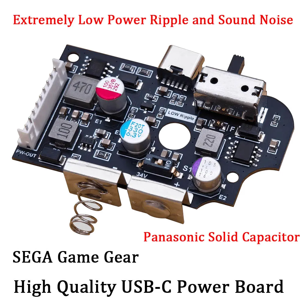 جديد V2.0 USB-C امدادات الطاقة مجلس استبدال ل SEGA لعبة والعتاد GG لعبة وحدة التحكم لوحة دارات مطبوعة مفتاح الطاقة اللوحة الأم ملحق