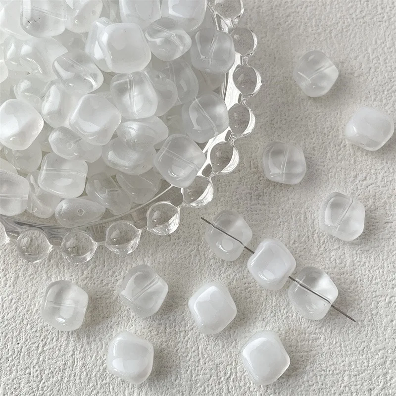 20Pcs/lot 11MM Irregular Square Shape Crystal Glass Loose Beads Charms For Jewelry Making Diy Bracelet Earrings Accessories