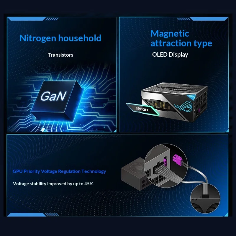 ROG Player Country Raytheon 3rd Generation 1200W Titanium Gold Full-Modular ATX 3.1 Power Supply for Desktop Computers