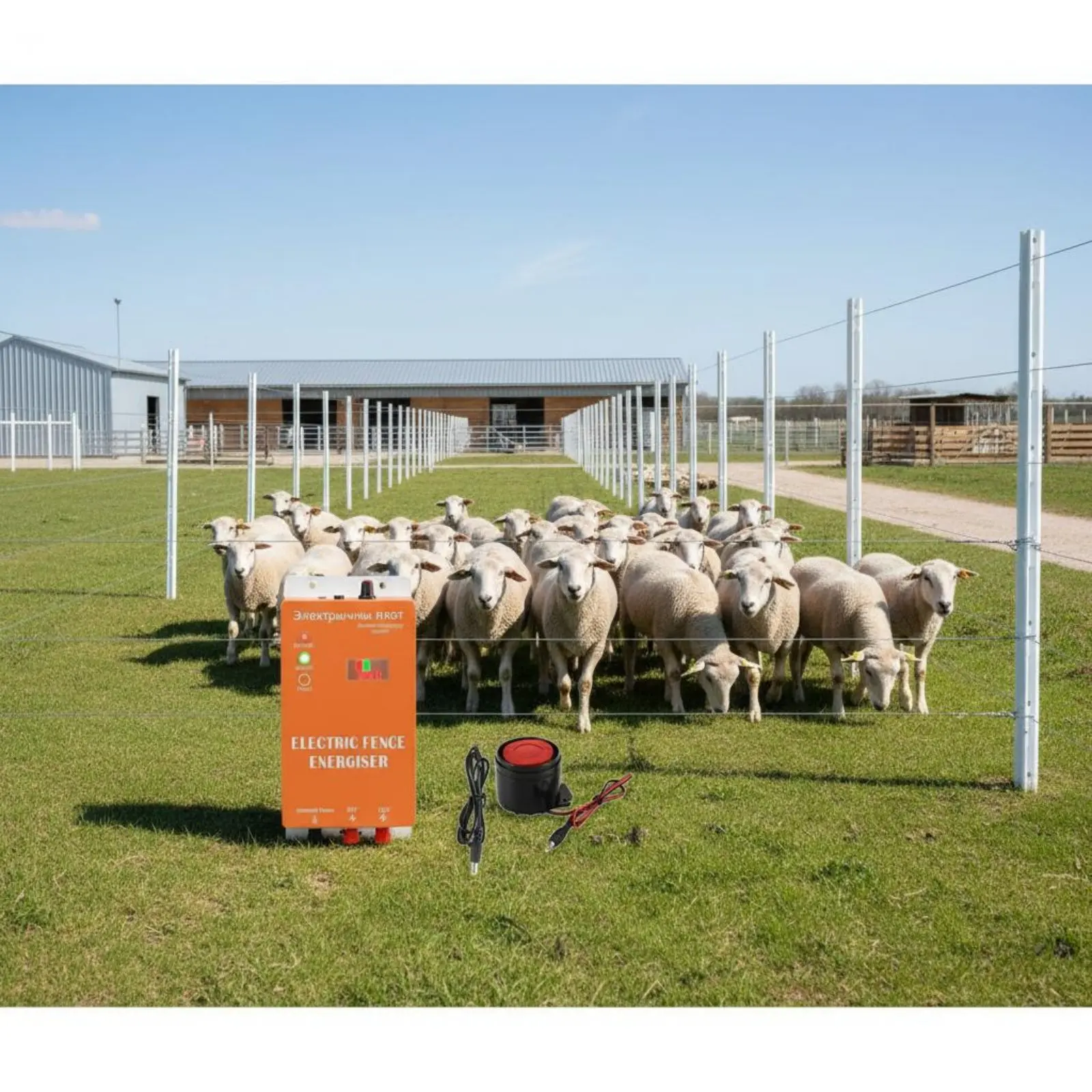Energizador de Cerca Eléctrica de Doble Entrada de Alta Potencia, Equipo Agrícola de Ahorro de Energía para Ganaderos