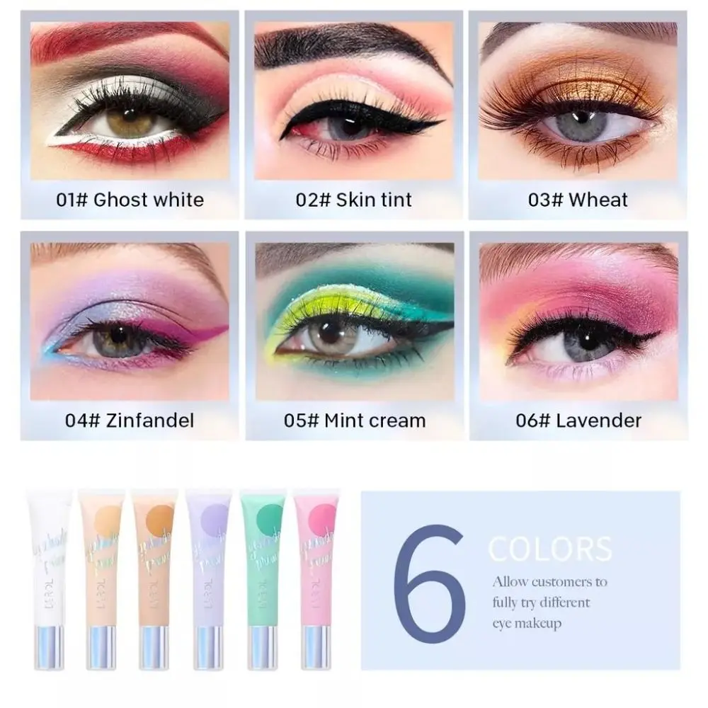 6 Colors Cosmetic Women Makeup Tool DIY Eyeshadow Primer Cream Eye Concealer Eye Makeup Base liquid foundation Liquid Eyeshadow