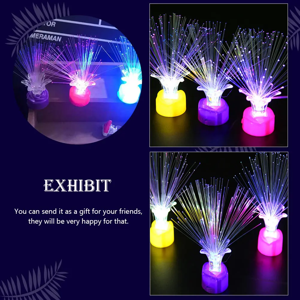 

10pcs Optical Fiber Rose Night Light Decorative Chic Bedroom Desktop Decor Long-Lasting Material Gift Idea