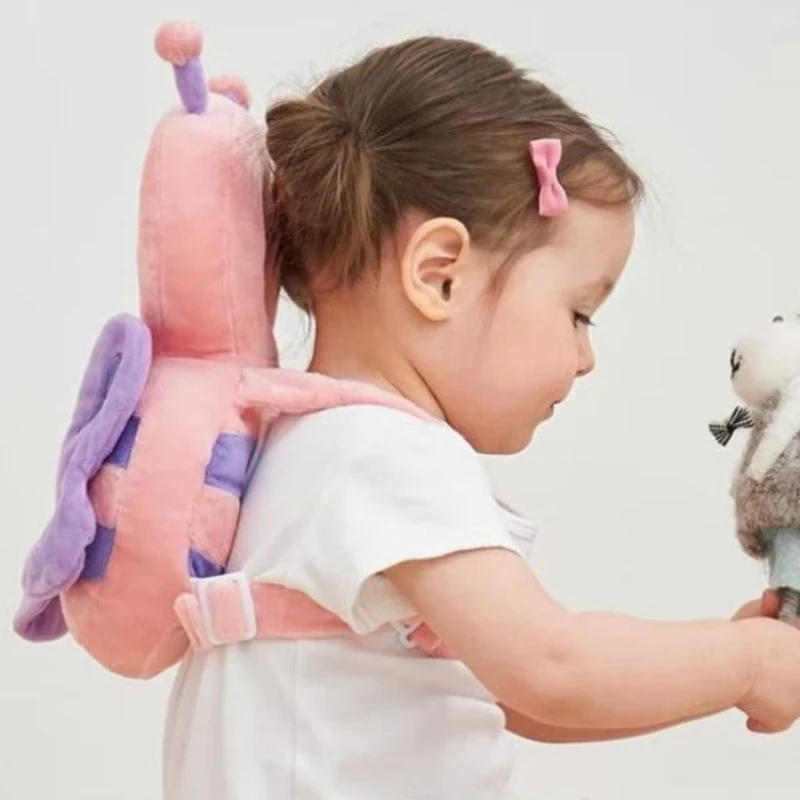 وسادة حماية رأس الطفل المضادة للسقوط، قبعة واقية للأطفال الصغار مضادة للتصادمات، وسادة لعبة على شكل سلحفاة وفراشة لطيفة