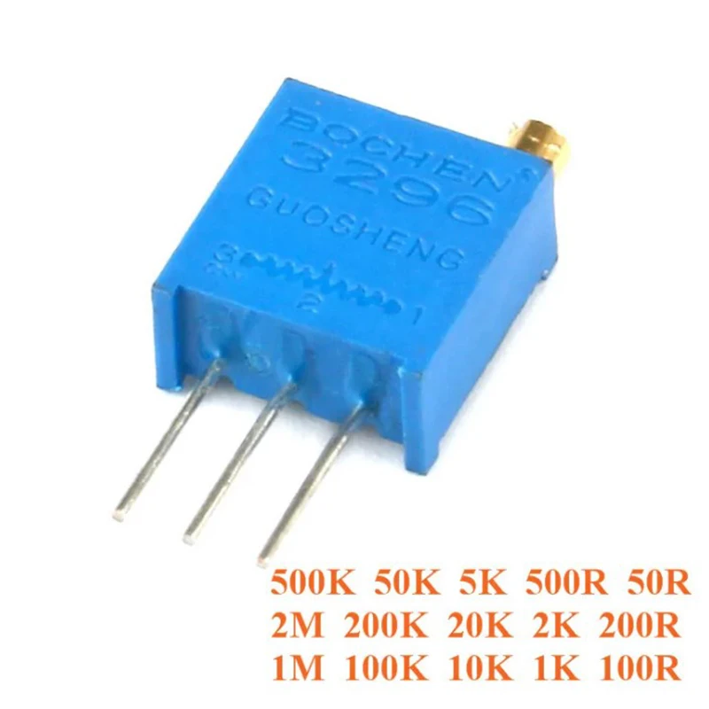 20 pcs 3296 Trimmer Potentiometer 3296W Variable Resistor Adjustable Resistance 101 102 103 104 105 201 202 203 204 501 500 502