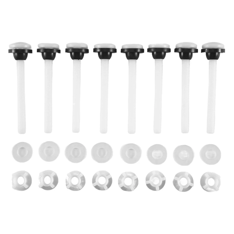 8 Pack Toilet Tank Plastic Bolts M10 Tank To Bowl Bathroom Toilet Repair Kits Fitting Screws And Seal Set Pan Head Bolts