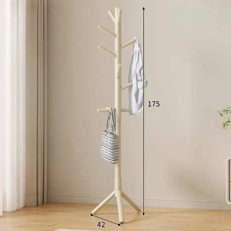 Cremefarbener Stehender Garderobenständer Platzsparend Modern Offener Bodenständer Designer Trendige Ständer Kreative Nordische Perchero Salonmöbel
