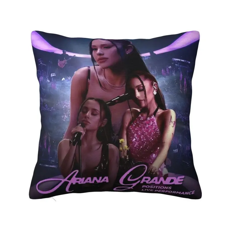 Luxury American Singer Ariana Grande Cushion Cover Velvet Pop Music Pillow Case for Living Room