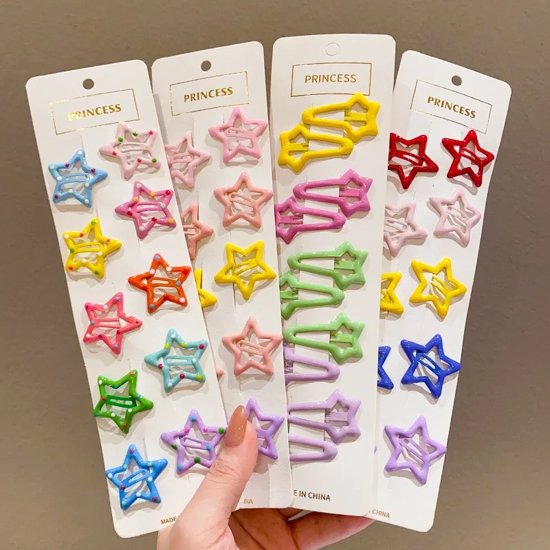 Sztuk/zestaw słodkie kolorowa gwiazda w kształcie kropli wody 4/10 spinki do włosów dla dziewczynek dzieci piękne włosy zdobią spinki do włosów dziecięce akcesoria do włosów