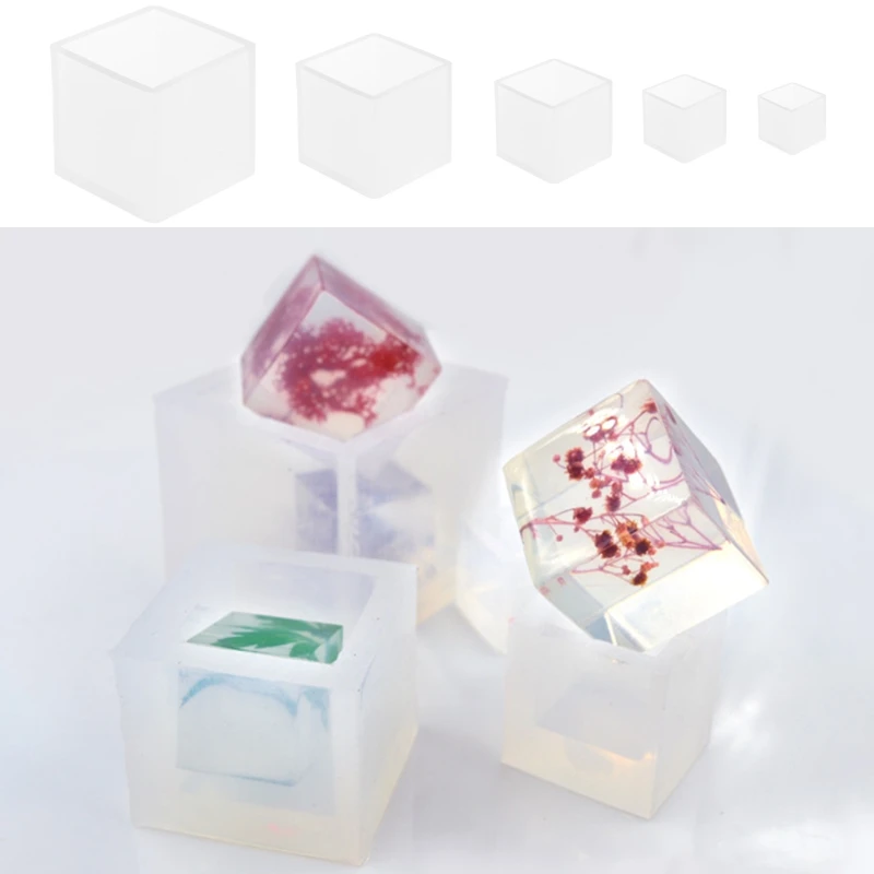 Various Sizes DIY Epoxy Cube Decoration Silicone Mold Jewelry Making