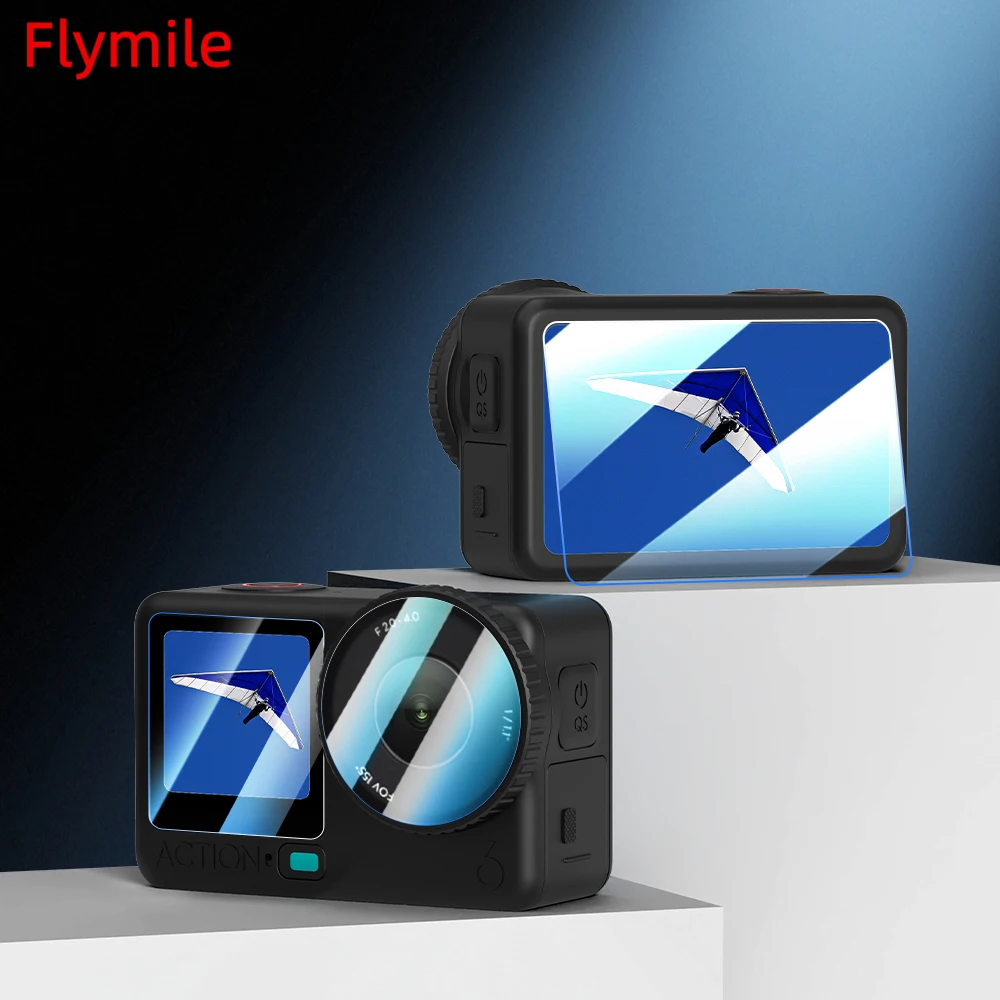 

Flymile Tempered Glass Screen Protector Film for DJI OSMO Action 6 Lens Protection Protective HD Film For Action 6 Accessories