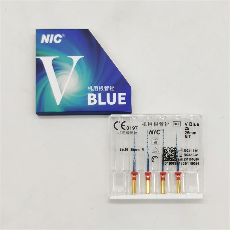 Engin Use Dental Endodontic File V-Blue NiTi Root Canal Files 25mm 25/0.8