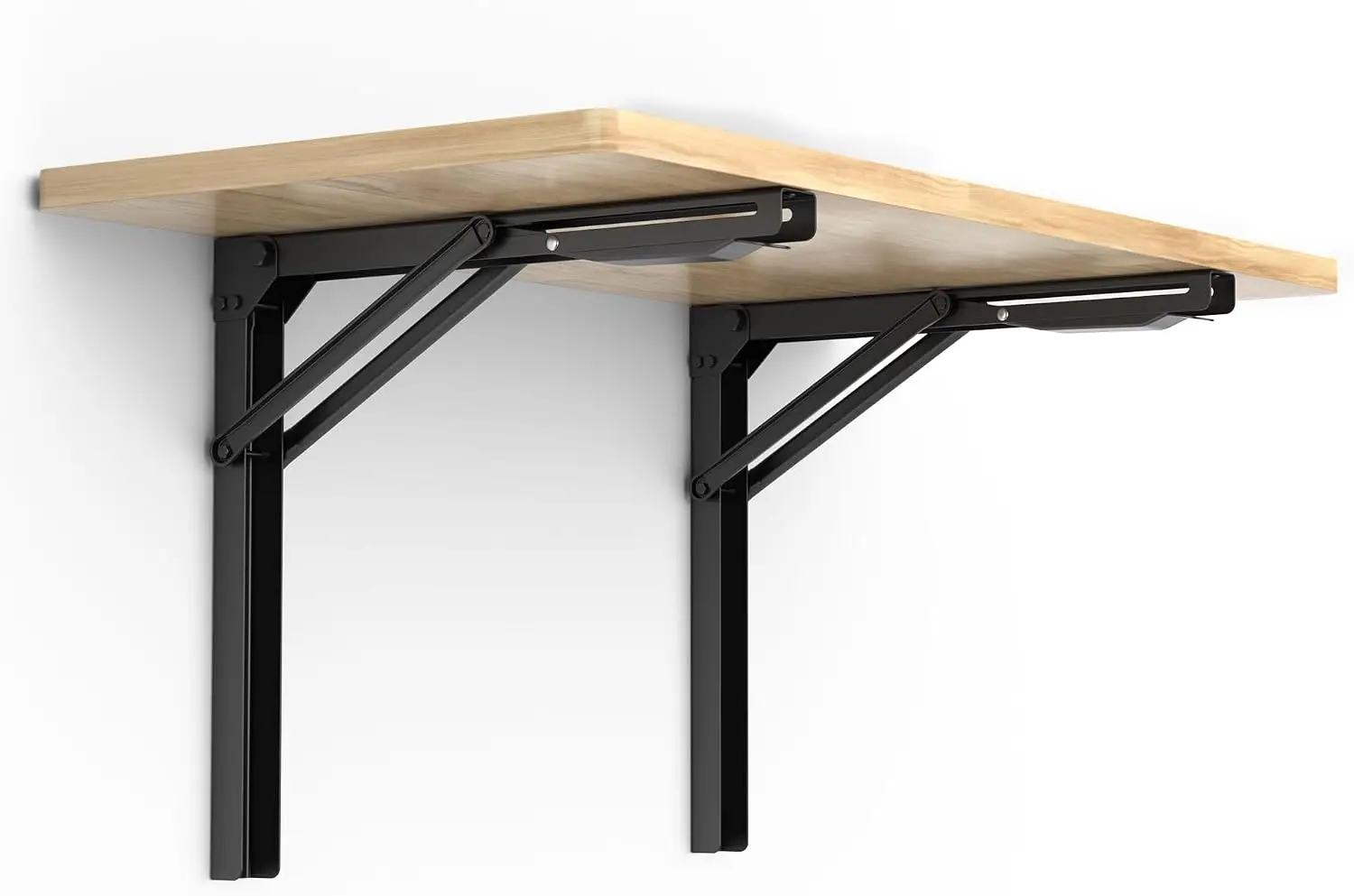 Wall Mounted Folding Workbench, Heavy Duty Foldable Work Table, Collapsible Desk for Workshop, Garage, Office, Home, Holds Up