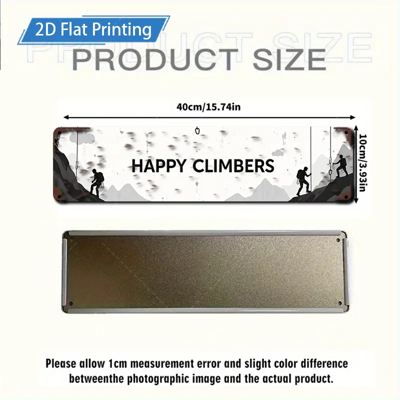 1 قطعة علامة معدنية مقاس 4 × 16 بوصة "علامة معدنية مطبوعة مسطحة ثنائية الأبعاد لتزيين مشهد الجبال الريفية" #2