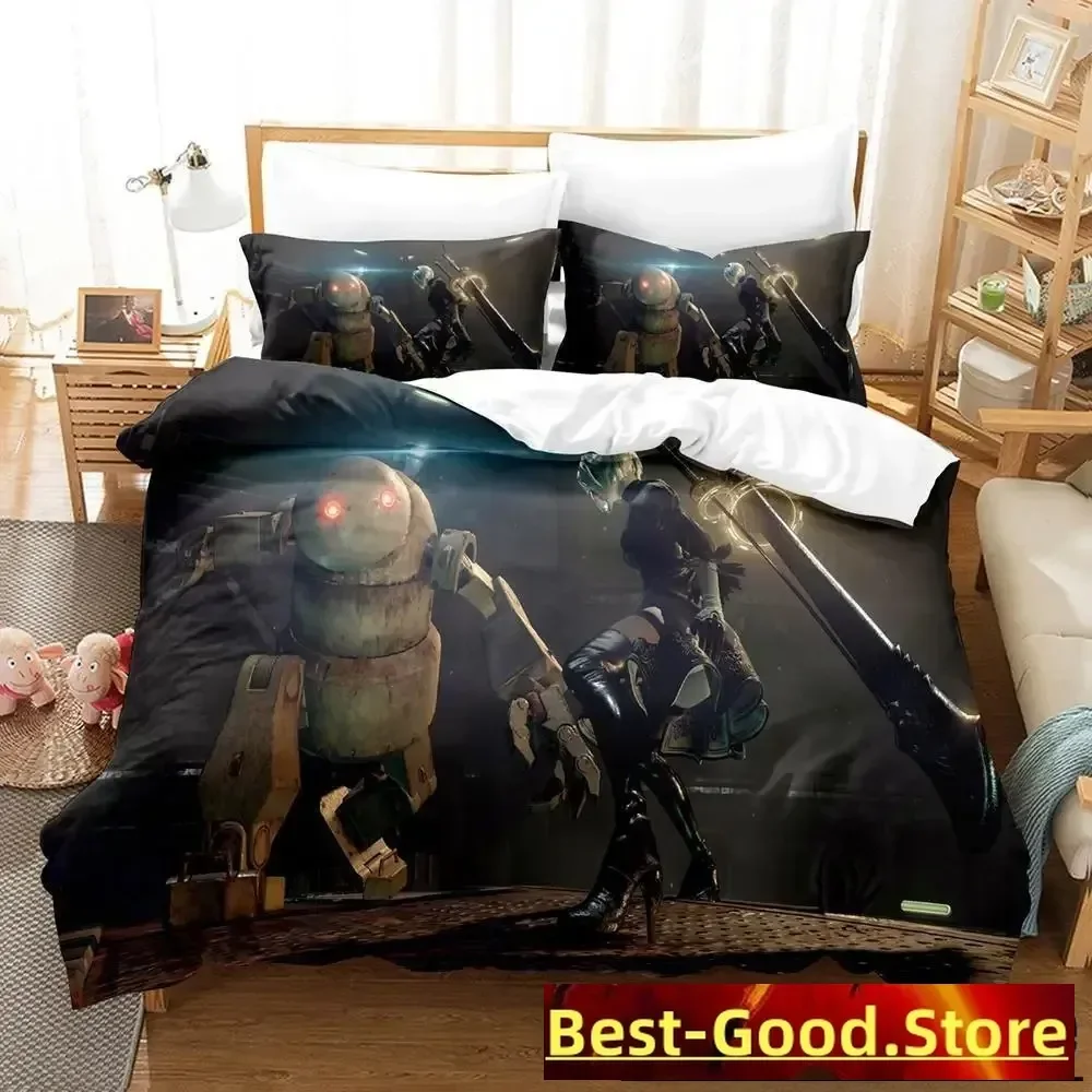 NieR Automata Bedding Set Single Twin Full Queen King Size Bed Set Adult Kid Bedroom Duvet cover Sets 3D Anime Bed Sheet Set