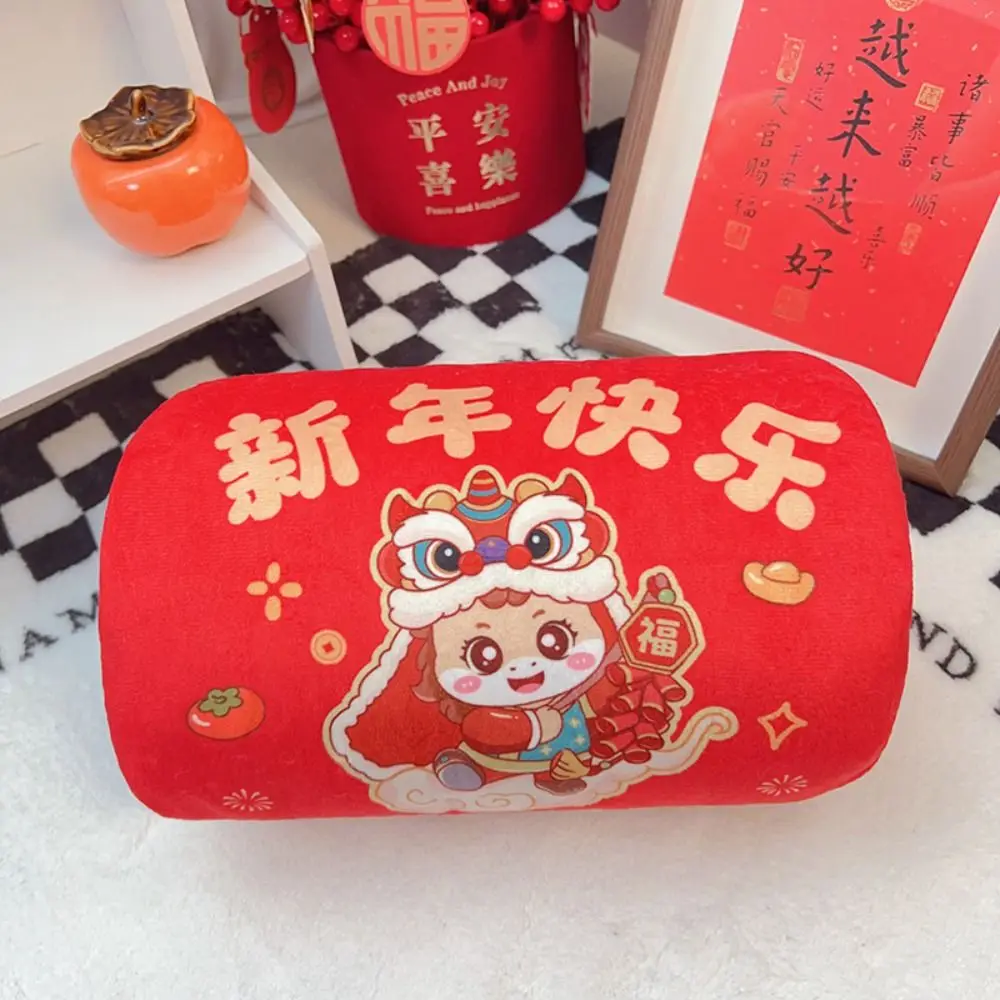 Almohada de mano de peluche de caballo de estilo chino, almohada suave para dormir, relleno de algodón PP de dibujos animados, mascota de caballo de peluche, decoración de dormitorio