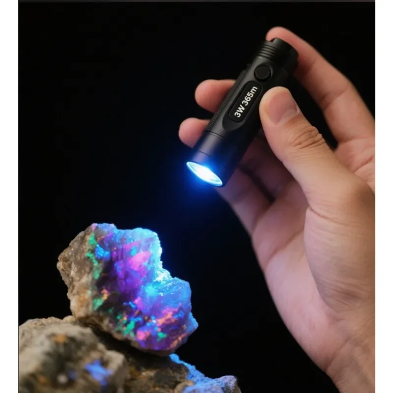 Senter UV 3W 365nm - Lampu Hitam USB Isi Ulang, Digunakan untuk Deteksi Urin Hewan Peliharaan, Kurap Kucing, Mineral, dan Kalajengking (SV57)