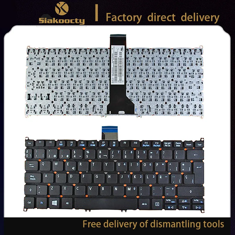 

new Spanish Keyboard for Acer Aspire V5-122 V5-122P V5-132 132P V13 V3-371 E11 E3-112 E3-111 black SP Laptop keyboard