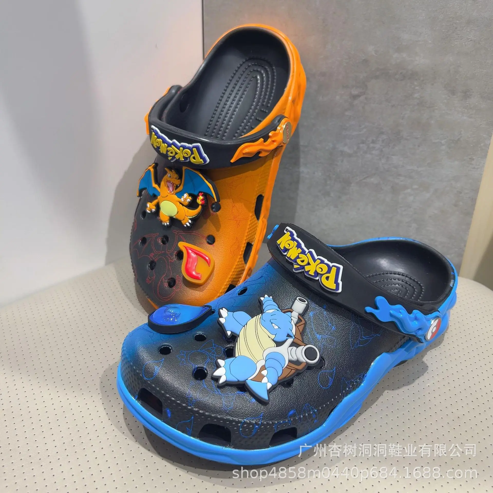 2026-in-stock-new-pokemon-charmander-two-tone-cool-slippers-kawaii-anime-home-beach-shoes-pool-anti-slip-summer-slippers