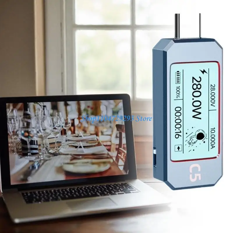 Multifunction USB C PD3.1 Power Analyzers, DC48V 6A Digital Multimeter with Real Time Ripples Analysis and Color Display 