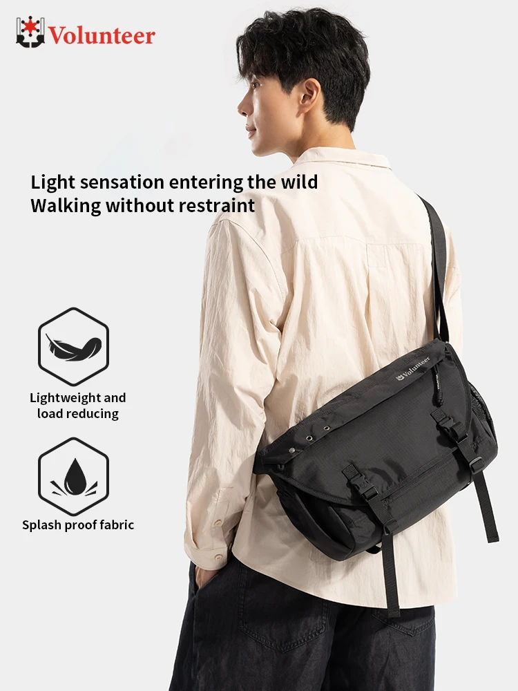 VOLUNTEER 11L Men's Casual Crossbody Bags Fashion Waterproof Large Capacity Bag Man Cycling Nylon Messenger Shoulder Bag 1886-12