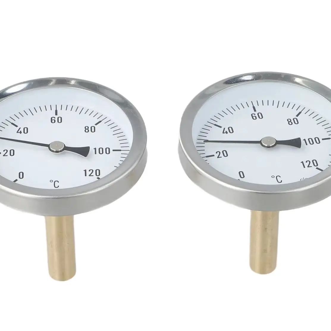 2pcs 63mm Bimetal Thermometer Copper Sheath Screw-in For Boiler Heating Pot Grill BBQ Smokehouse Temperature Gauge