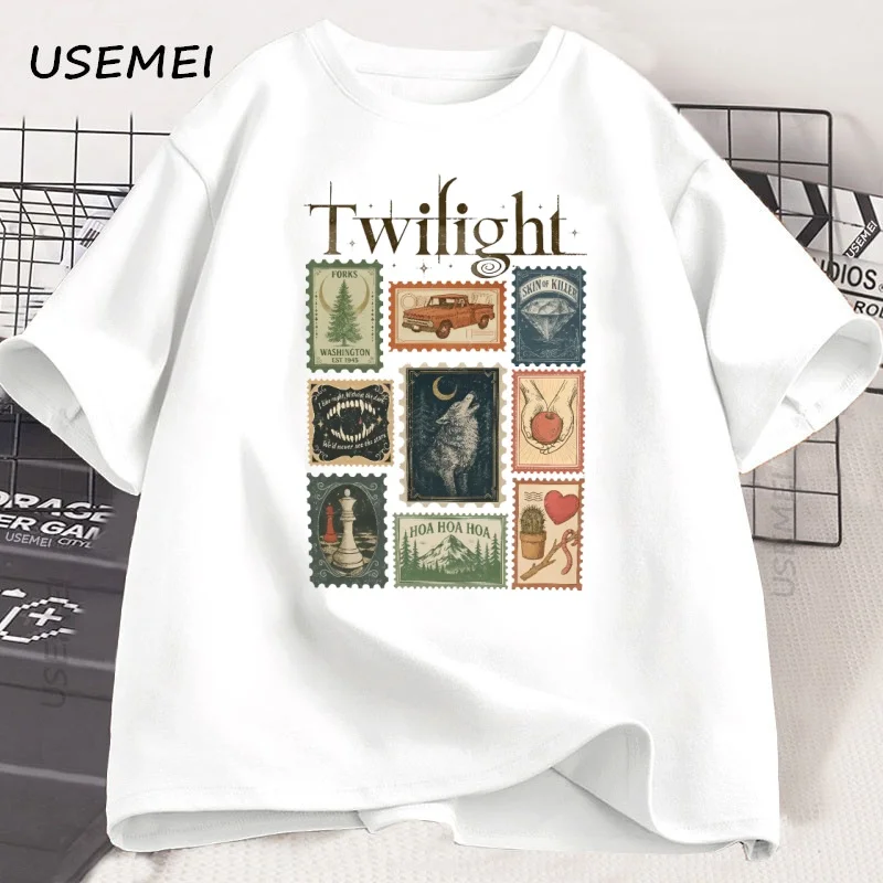 Vintage Twilight Forks T-shirt Book Lover Cotton Men Women Tshirt Unisex Clothing Summer Aesthetic High Quality Tees Shirts