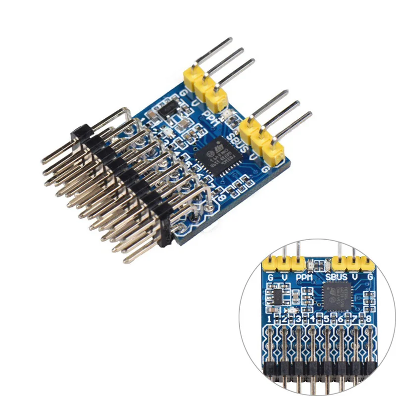 

JHEMCU 8-канальный приемник PWM PPM SBUS 32-битный энкодер модуль преобразования сигнала преобразователь входное напряжение 3,3-20 В для RC Airpanle Drone