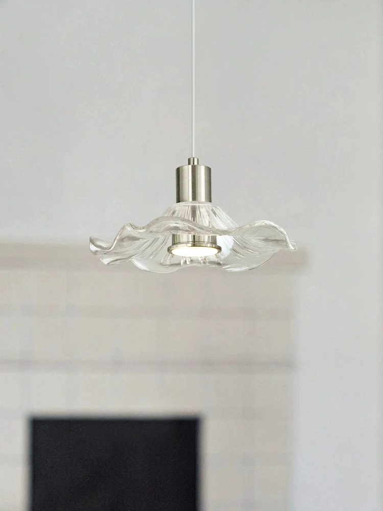 Bauhaus LED Glass Pendant Light Nordic Bedroom Bedside Hanging Lamp Petal Decor Lighting for Living Dining Room Bar Aisle Indoor
