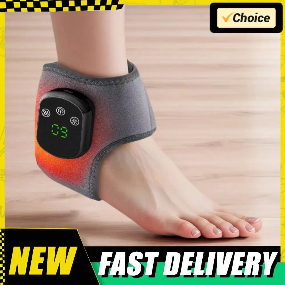 

3-in-1 Rechargeable Ankle & Foot Massager 3 Vibration Mode Vibration Heated Feet Wrap 5 Heat Leave for Pain-Free and Vital Legs