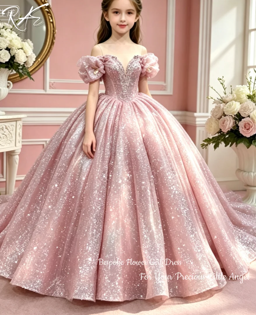 vestido-romantico-rosa-con-purpurina-y-hombros-descubiertos-manga-corta-abullonada-con-cuentas-y-flores-para-nina-para-boda-cumpleanos-desfile-con-cola-larga