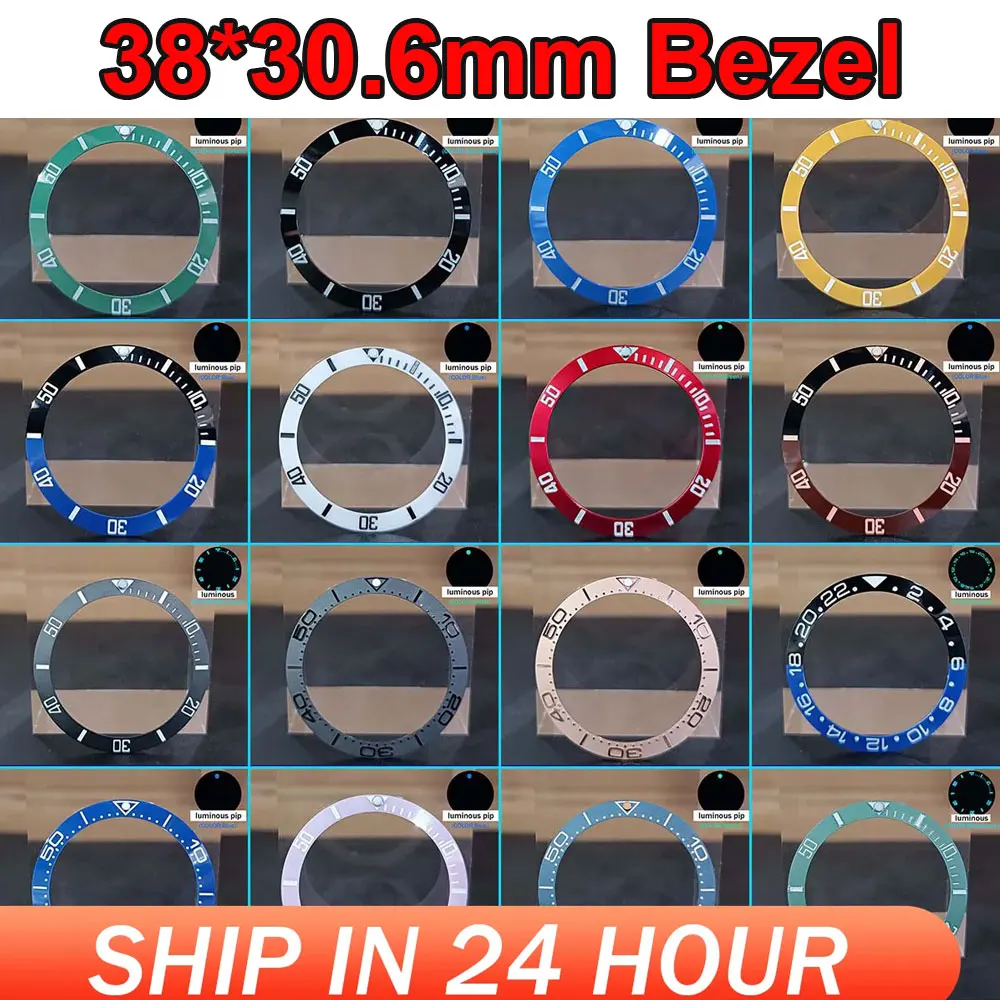 

Sloping 38mm*30.6mm Ceramic Bezel GMT and Diving watch Insert For 40mm Mens Watch Replace Watch Face Watch Bezel Inserts