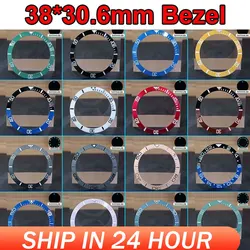 Sloping 38mm*30.6mm Ceramic Bezel GMT and Diving watch Insert For 40mm Mens Watch Replace Watch Face Watch Bezel Inserts