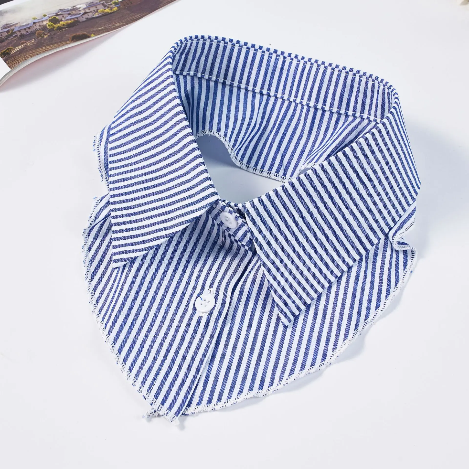 Модный простой полосатый клетчатый воротник с рукавами, комплект из трех предметов, внутренний свитер, футболка с искусственным воротником, унисекс