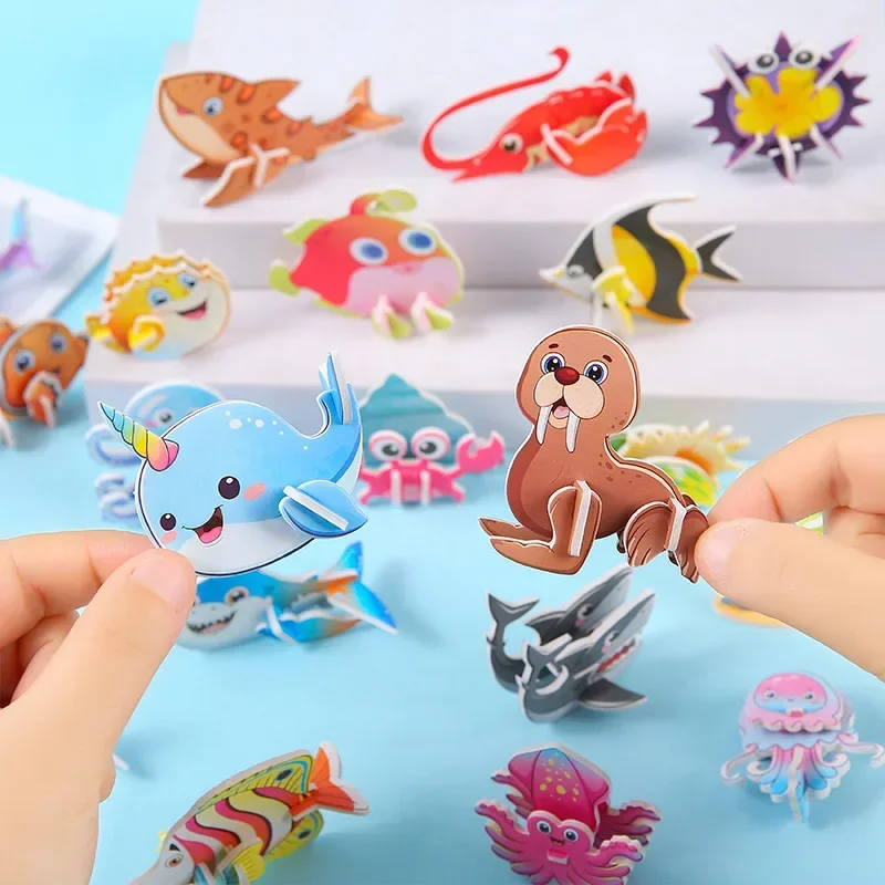 Funny Insect Paper Jigsaw Puzzles Educational Toys for Kids Birthday Party Favors Giveaway School Rewards 3D Animals Puzzle Toys