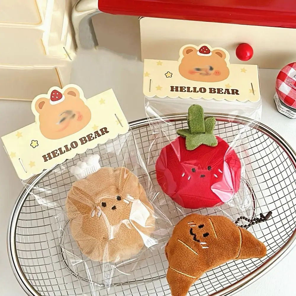 Creative Cartoon Food Plush Keychain Potato Croissant Tomato Plush Key Chain Decoration Soft Bag Pendant Hanging Accessory