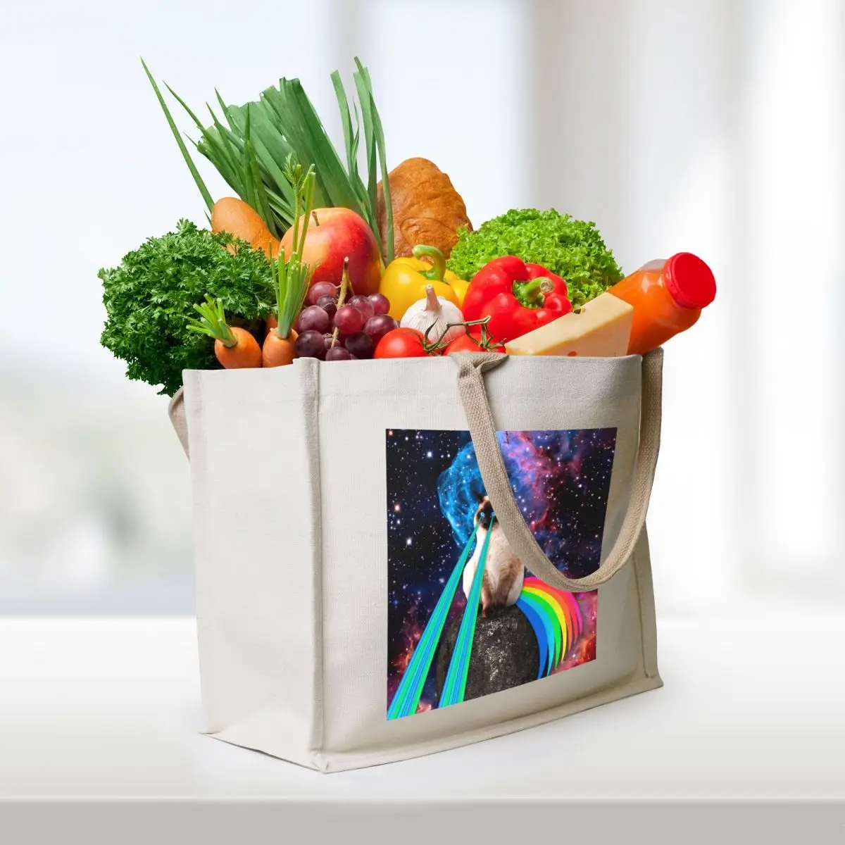 SIAMESE LASER CAT Tote Bag Shopper bag tote bag men sacs de shopping shopping bags foldable
