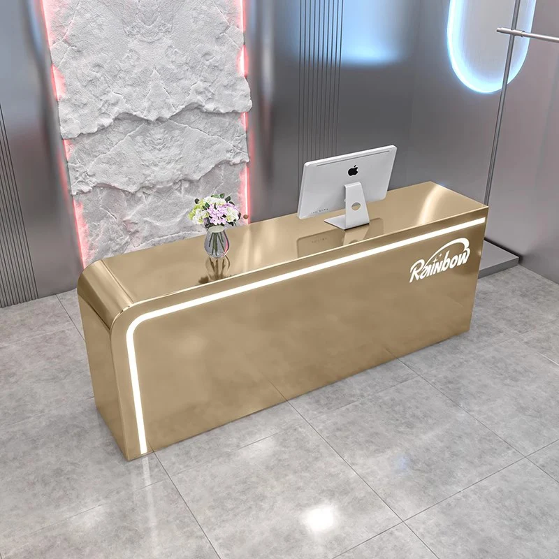 

Aesthetic Luxury Reception Desk Counter Hair Salon Cashier Decorations Reception Desk Counter Modern Storage Office Furniture