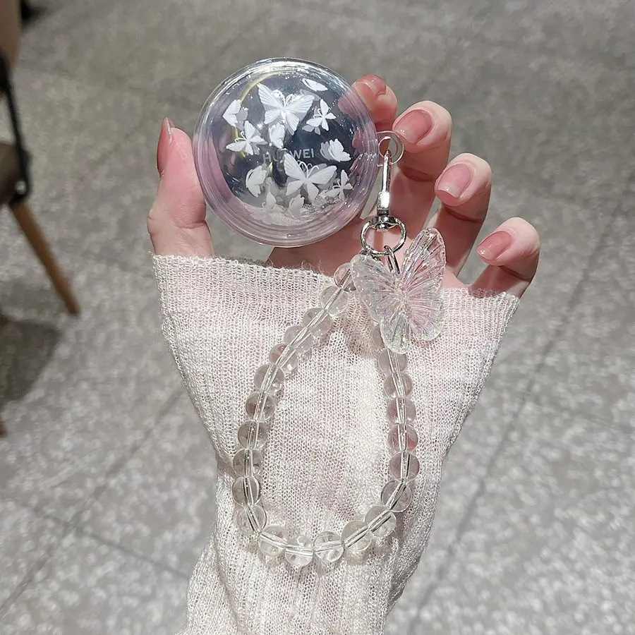 flower Case for HUAWEI FreeClip 2 Collector's Edition Headphone Case cute Cartoon Keychain Silicone Earphone Cover
