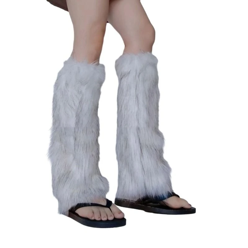 

Гетры из искусственного меха, Y2K Теплые уютные нечеткие гетры с манжетами для ботинок для женщин 15UB