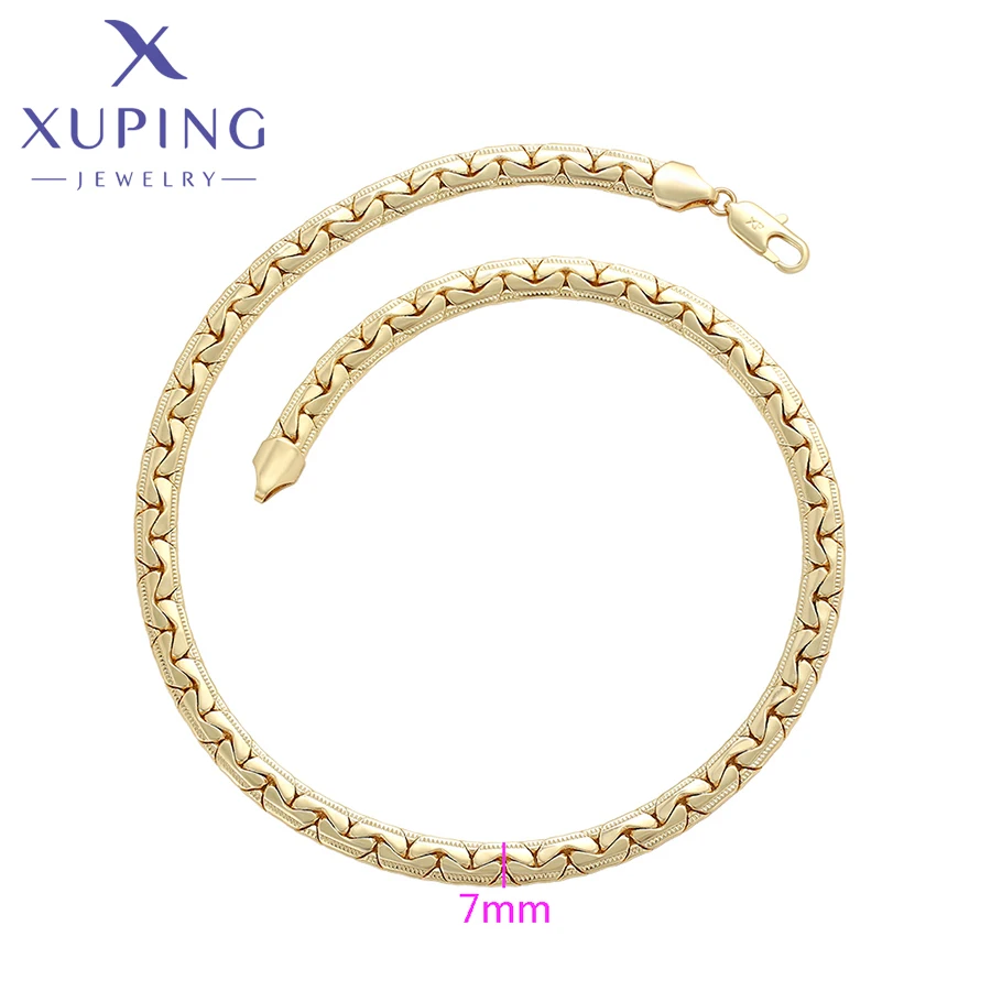 Xuping Jewelry New Arrival Simple Copper Alloy 46cm Necklace of Light Gold Color Necklaces for Women Exquisite Gift X000880203