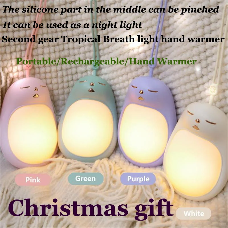 Portable Hand Warmer Second Gear Hair Tropical Breath Light Usb Rechargeable Hand Warmer Silicone Pinch Night Light Hand Warmer