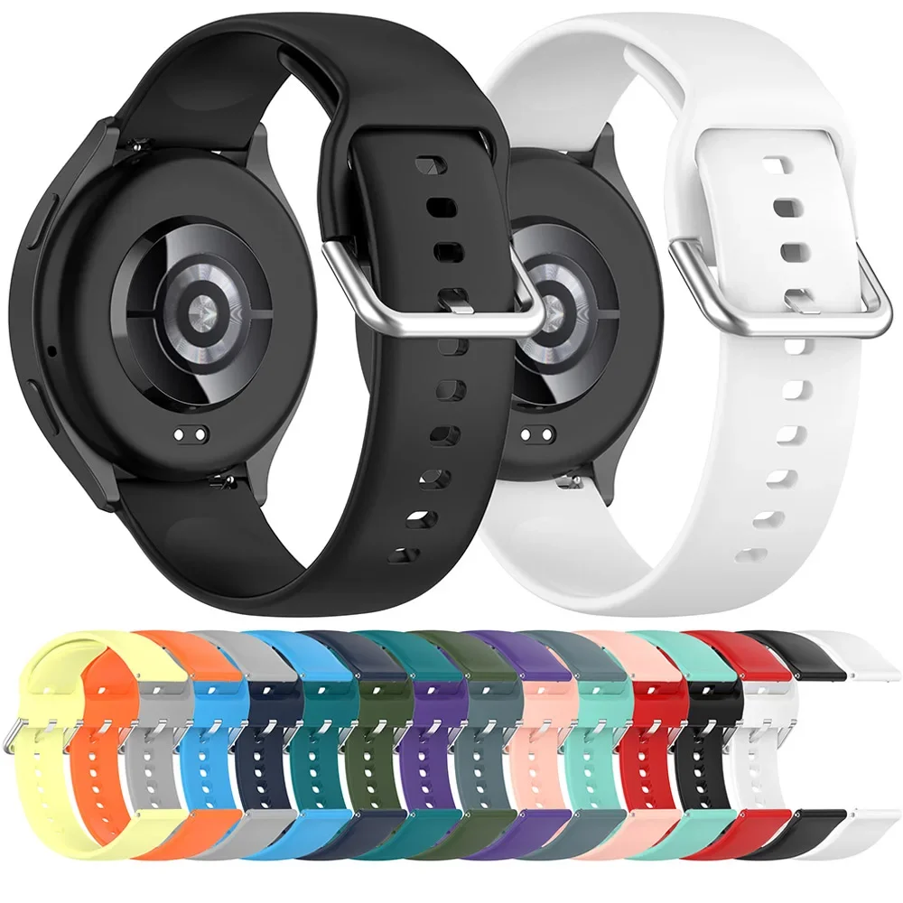 20mm 22mm Silicone Strap For Samsung Galaxy watch 4/5/6/Classic 40 44 bracelet Amazfit Bip/GTS/2/2e/3/4/GTS4 Mini/xiaomi watch 2