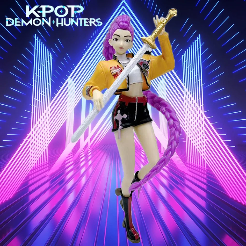 Novo 20cm anime kpop caçadores de demônios figura de ação modelo brinquedo caçadores de demônio rumi ornamento coleção figuras modelo brinquedo para o presente do miúdo