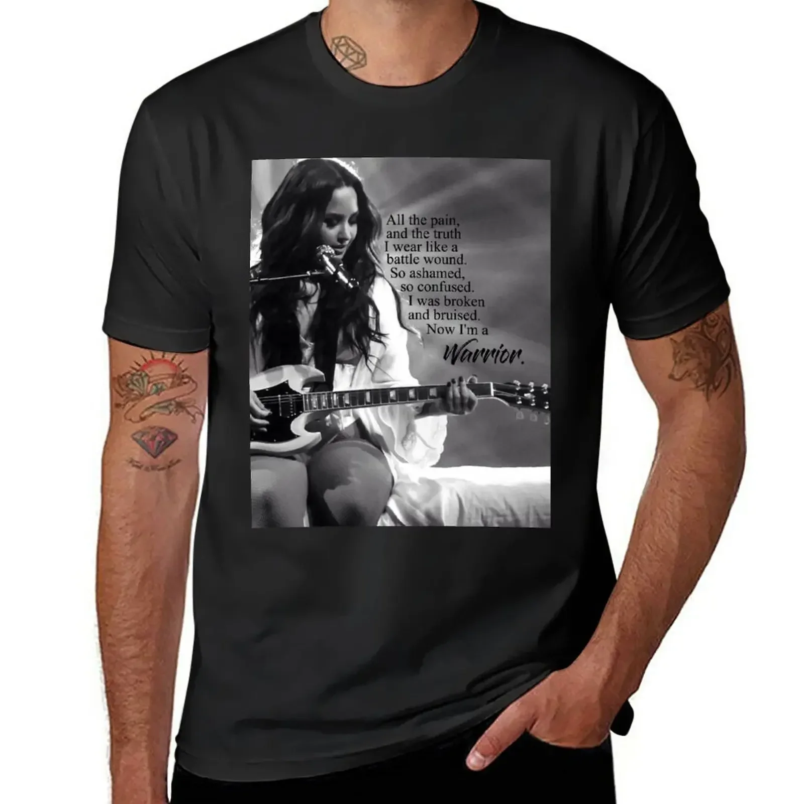 Camiseta de Demi Lovato Warrioorr para hombre, camisa de anime funnys