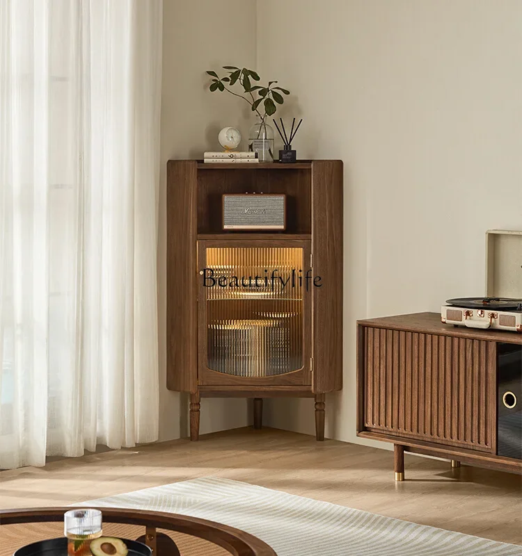

LD6Nordic Solid Wood Triangle Cabinet Corner Corner Multi-Functional Storage Cabinet