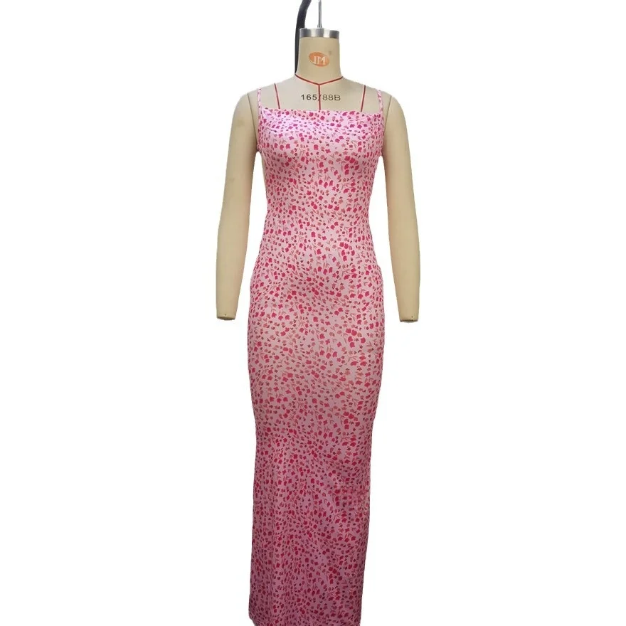 Sexy Slim Fit Bal Strapl Dr mid Waist Knitted Thiened No Sve Bodycon Gown for Women Summer Season